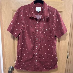 American Eagle Outfitters Burgundy Flamingo Shirt